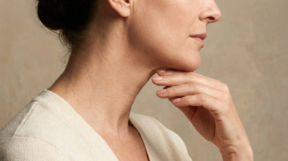 Woman with firm, lifted, youthful facial skin